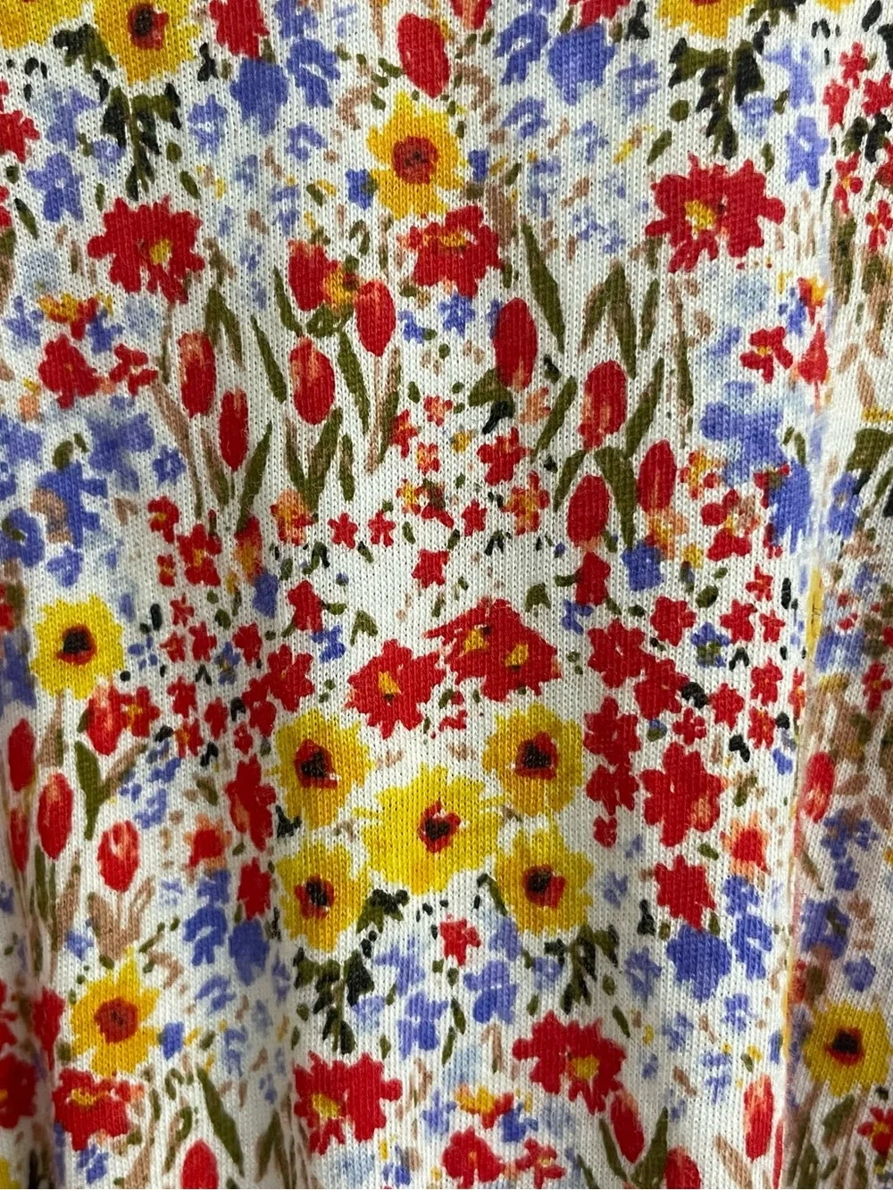 LOFT Outlet Multicolor Floral Smocked Off Shoulder Puff Sleeve Top Sz XS Cottage